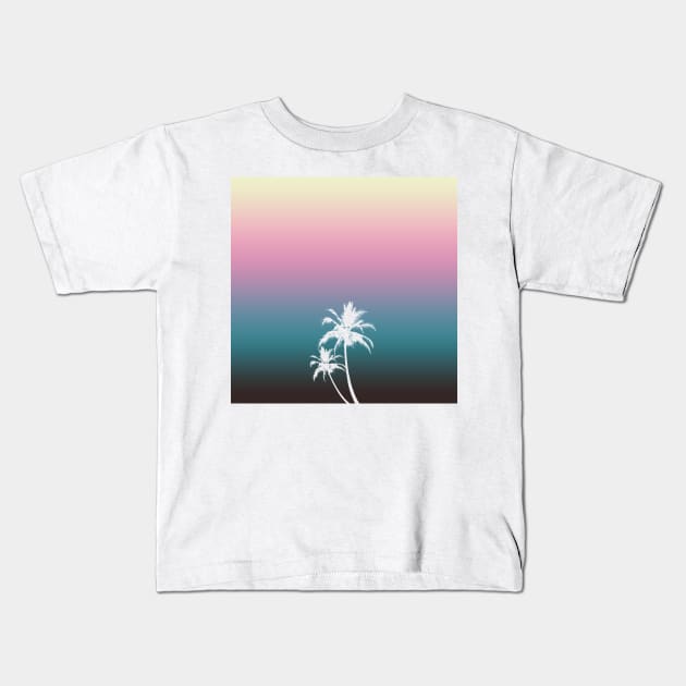 Palm Trees Miami Sunset Kids T-Shirt by McNutt